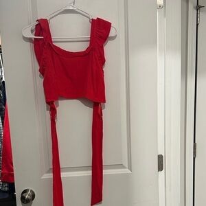 Red Sleeveless Women's Top